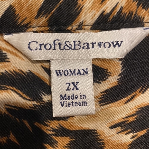 c womens Croft&barrow long sleeve animal print plus size pullover top 2X. EUC - Picture 3 of 3
